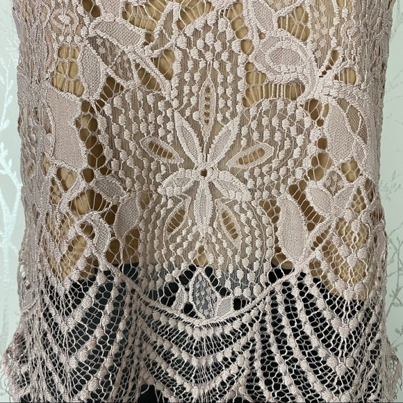 EXPRESS Y2K Pink Mauve Cotton Modal Lace Overlay Tank Top XS - Picture 6 of 10